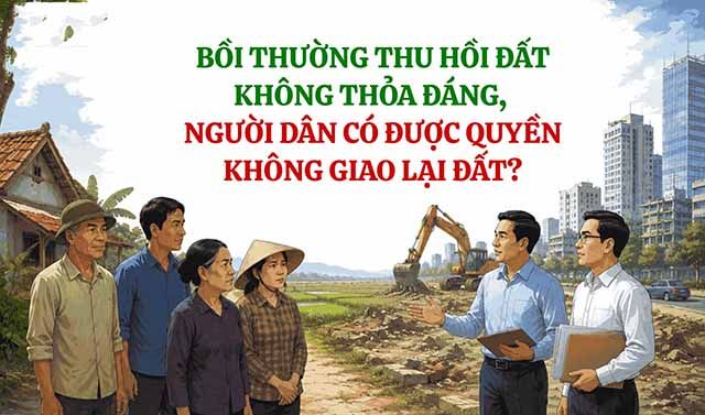 Dù thấy bồi thường không thỏa đáng người dân cũng không có quyền từ chối giao lại đất